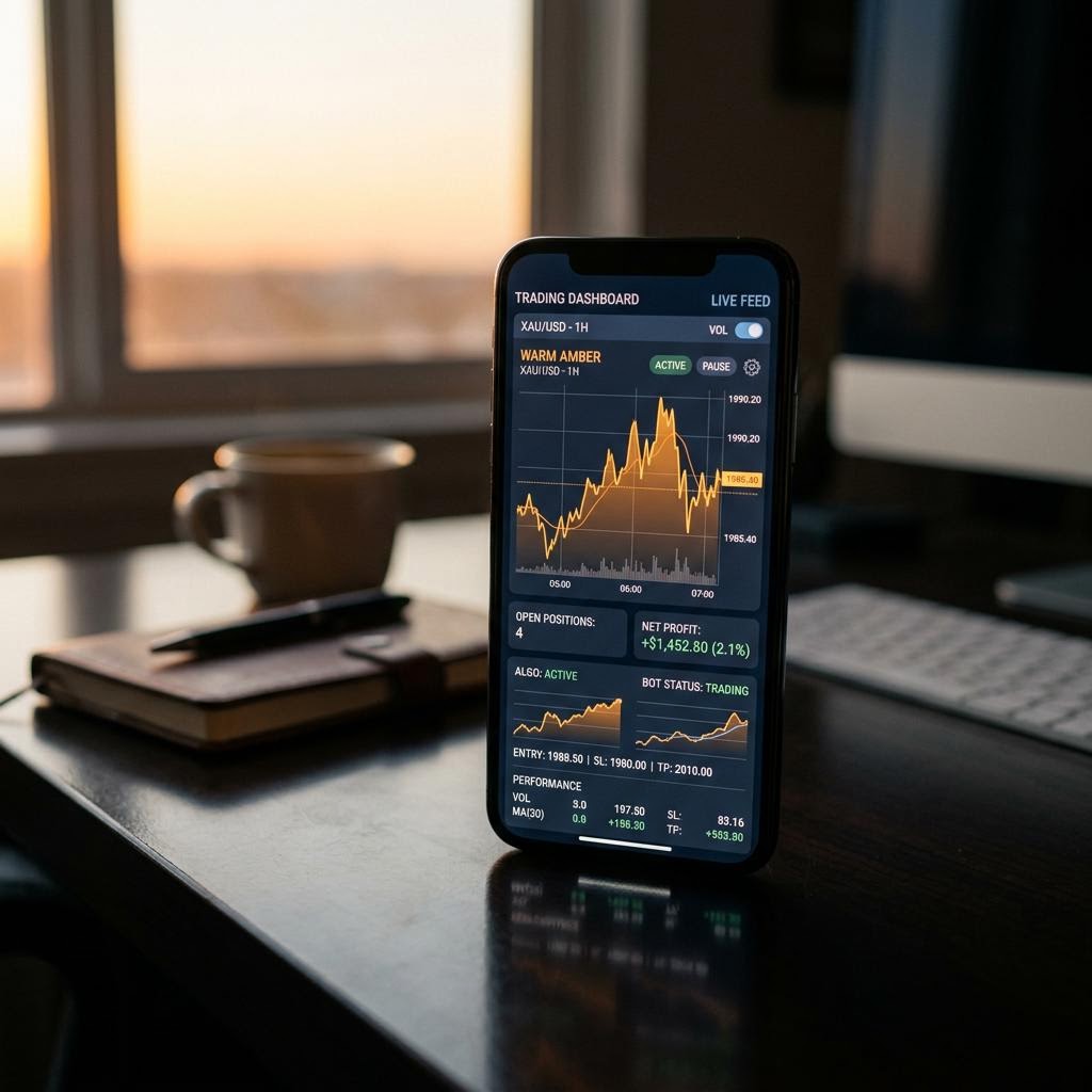 eurolium Trading-Dashboard auf einem Smartphone